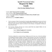 Government of Saint Vincent and the Grenadines - OECS Regional Health Project: The Purchase of Equipment for Belair & Byera Health Centre